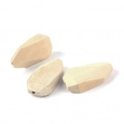 Natural wooden faceted octogonal beads 49x26 mm x10