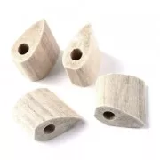 Natural wooden flat beads 30x29 mm x10