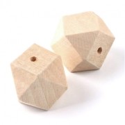 Big natural wooden faceted cylindrical beads 30 mm x10|raw }}