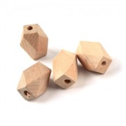 Natural wooden faceted cylindrical beads 16x10 mm x10|raw }}