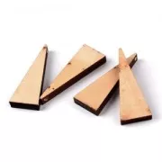 Natural wooden triangular pendants 40x14.5 mm x10