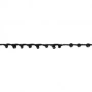 Beaded thread with seed beads 2.4 mm for DIY creations - Black x 3m