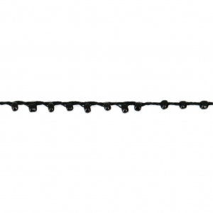 Beaded thread with seed beads 2.4 mm for DIY creations - Black x 3m