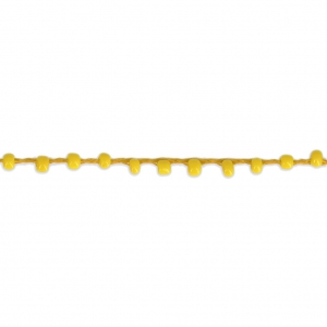 Beaded thread with seed beads 2.4 mm for DIY creations - Yellow x 3m
