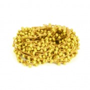 Beaded thread with seed beads 2.4 mm for DIY creations - Yellow x 3m