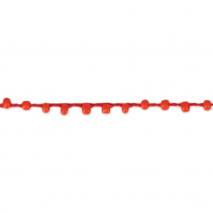 Beaded thread with seed beads 2.4 mm for DIY creations - Red x3m