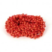 Beaded thread with seed beads 2.4 mm for DIY creations - Red x3m