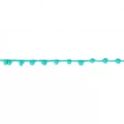 Beaded thread with seed beads 2.4 mm for DIY creations - Turquoise x3m