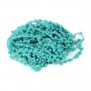 Beaded thread with seed beads 2.4 mm for DIY creations - Turquoise x3m