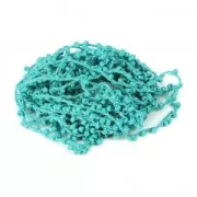 Beaded thread with seed beads 2.4 mm for DIY creations - Turquoise x3m