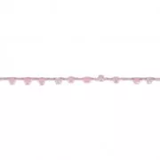 Beaded thread with seed beads 2.4 mm for DIY creations - Hot Pink x3m
