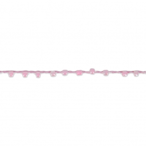 Beaded thread with seed beads 2.4 mm for DIY creations - Hot Pink x3m