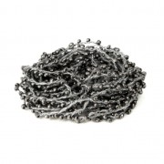 Beaded thread with seed beads 2.4 mm for DIY creations - Silver x3m