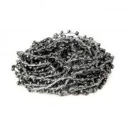 Beaded thread with seed beads 2.4 mm for DIY creations - Silver x3m