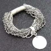 Beaded thread with seed beads 2.4 mm for DIY creations - Peach x3m