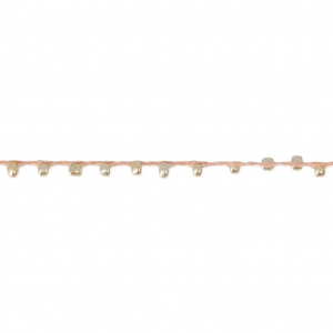 Beaded thread with seed beads 2.4 mm for DIY creations - Sandy Brown x3m