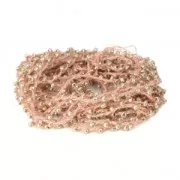 Beaded thread with seed beads 2.4 mm for DIY creations - Sandy Brown x3m