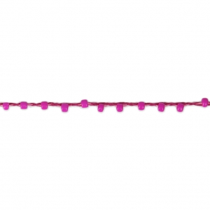 Beaded thread with seed beads 2.4 mm for DIY creations - Fuchsia x3m