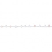 Beaded thread with seed beads 2.4 mm for DIY creations - Pink/White x3m