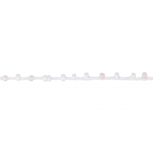 Beaded thread with seed beads 2.4 mm for DIY creations - Pink/White x3m