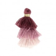 Small triple tassel imitation cotton 3 cm Multi Antique Pink x1