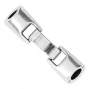 Metal Hook clasp for 5 mm cord - Antique Silver Plating x1|raw }}