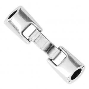 Metal Hook clasp for 6 mm cord Antique Silver Plating x1