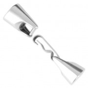 Metal Hook clasp for 6 mm cord Antique Silver Plating x1