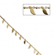Fancy drop/arrow mesh chain 2.4 mm fine Gold plated x50cm|raw }}