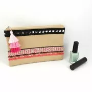 Large triple tassel imitation silk 7 cm Multi Pink x1