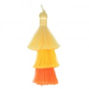 Large triple tassel imitation silk 7 cm Multi Yellow x1