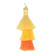 Large triple tassel imitation silk 7 cm Multi Yellow x1