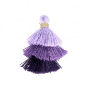 Small triple tassel imitation cotton 3 cm Multi Purple x1|raw }}