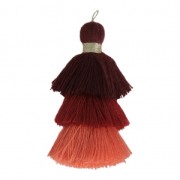 Large triple tassel imitation cotton 7 cm Multi Red x1|raw }}