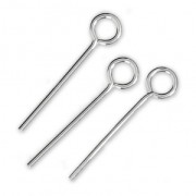 925 Sterling Silver Eye pin - Made in Europe - 18x0.8 mm x10|raw }}