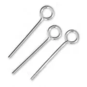 925 Sterling Silver Eye pin - Made in Europe - 18x0.8 mm x10