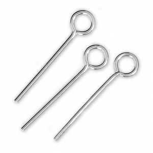 925 Sterling Silver Eye pin - Made in Europe - 18x0.8 mm x10