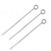 925 Sterling Silver Eye pin - Made in Europe - 40x0.8 mm x5