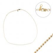 Gold Filled ball mesh chain 1 mm x 38.1cm