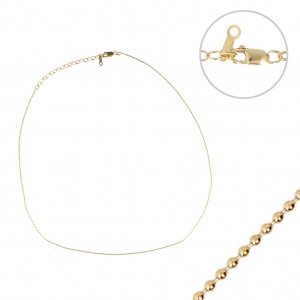 Gold Filled ball mesh chain 1 mm x 38.1cm