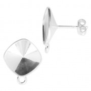 925 Sterling Silver Earstuds for PureCrystal 4470 12 mm cabochon x2|raw }}