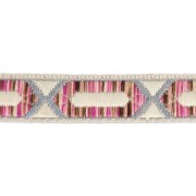 Embroidered ribbon hexagonal pattern 20 mm Beige/Pink/Silver Tone x50cm