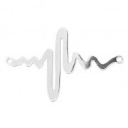 925 Sterling Silver Electrocardiogram spacer 2 loops 27x17 mm x1