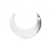 925 Sterling silver half-moon spacer 2 loops 16x13 mm x1
