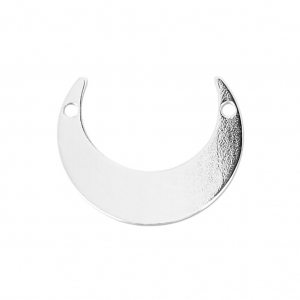 925 Sterling silver half-moon spacer 2 loops 16x13 mm x1