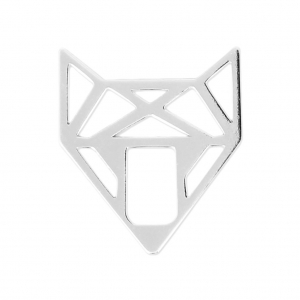 925 Sterling Silver Origami spacer / pendant fox 18x16 mm x1