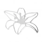 925 Sterling Silver spacer/pendant Flower 24x17 mm x1