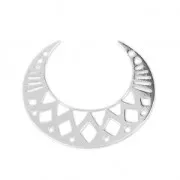 925 Sterling Silver openwork Spacer Half-moon 6 holes 25x20 mm x1