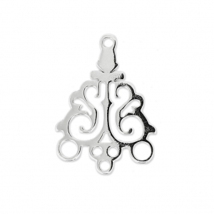 925 Sterling Silver Filigree Spacer 3 loops 17x13 mm x1