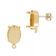 Brass earstuds setting for PureCrystal 4120 14x10 mm Gold Tone x2
